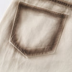 Contrast Edge Washed Wide-Leg Jeans