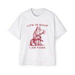 Life ls Soup I Am Fork Fox Graphic Tee-INNBLAC Fashion Apparel