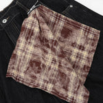 Checkered Bandana Baggy Denim Bermuda Shorts