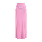 High Waist Ruched Knit Maxi Skirt