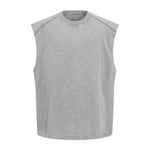 Raw Edge Distressed Studded Sleeveless Tee
