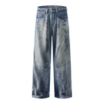 Paint Splatter Distressed Baggy Denim Pants