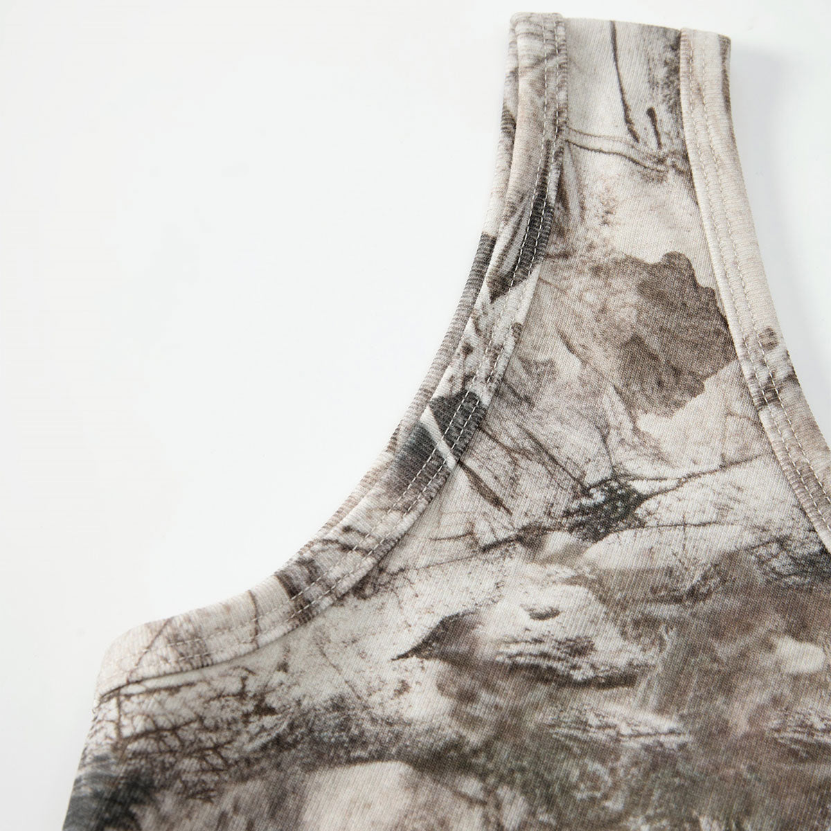 Asymmetric Single Shoulder Camo Cropped Tee