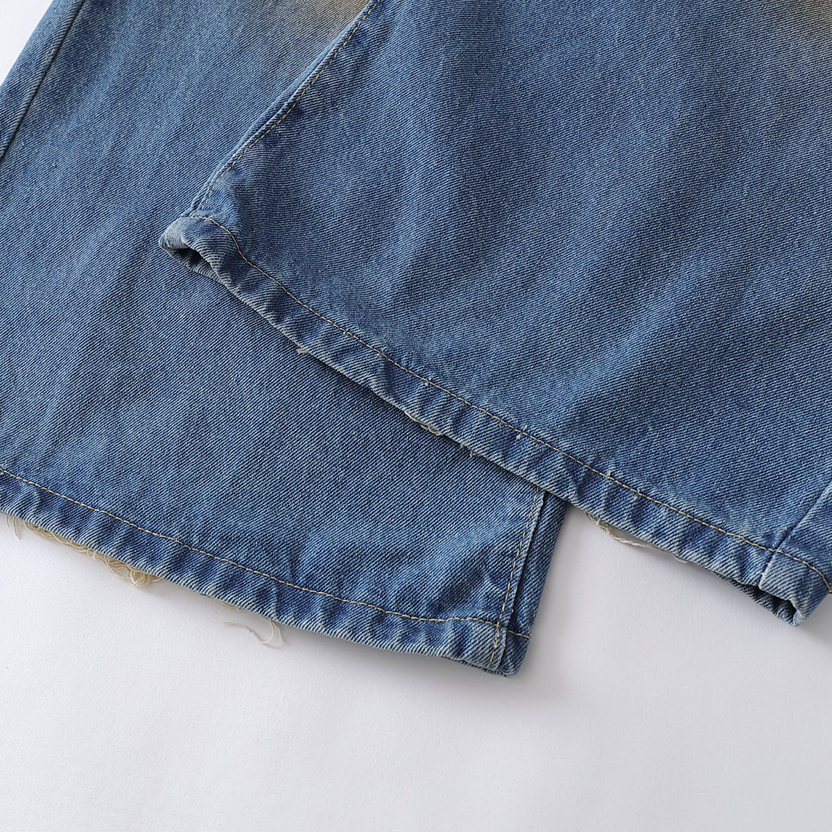 Loose Fit Embroidered Patch Distressed Jeans