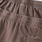 Double Waistband Snow Washed Distressed Shorts
