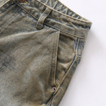 Vintage Tie-Dye Barrel-Leg Distressed Jeans