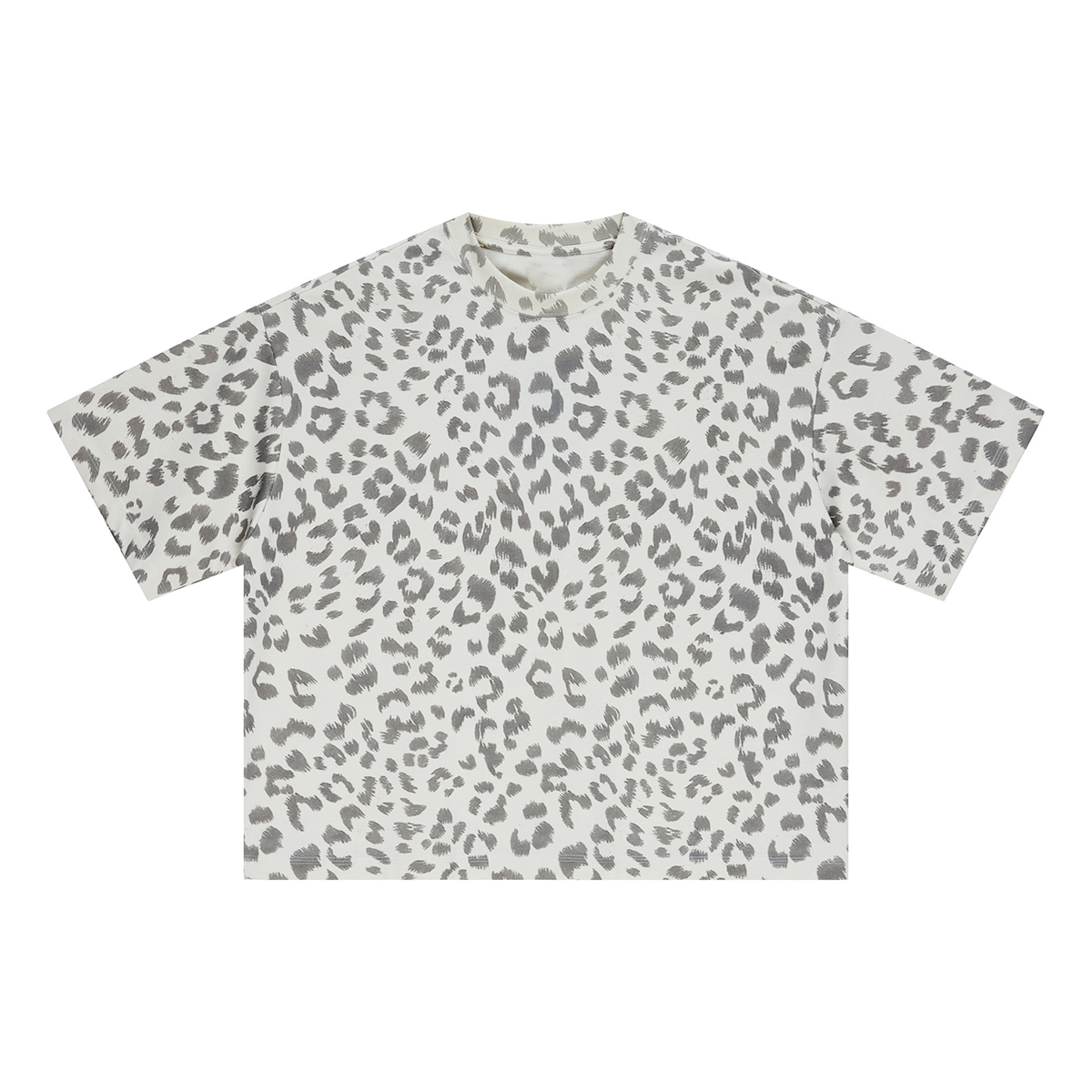 Leopard Print Oversized Short Sleeve Tee Shirt
