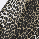 Straight Leg Leopard Bermuda Cotton Shorts