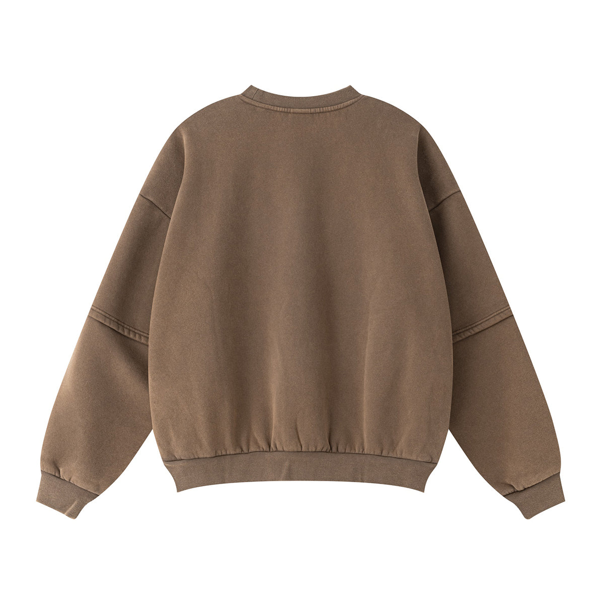 Crew Neck Mock Two-Layer Fleece Sweatshirt