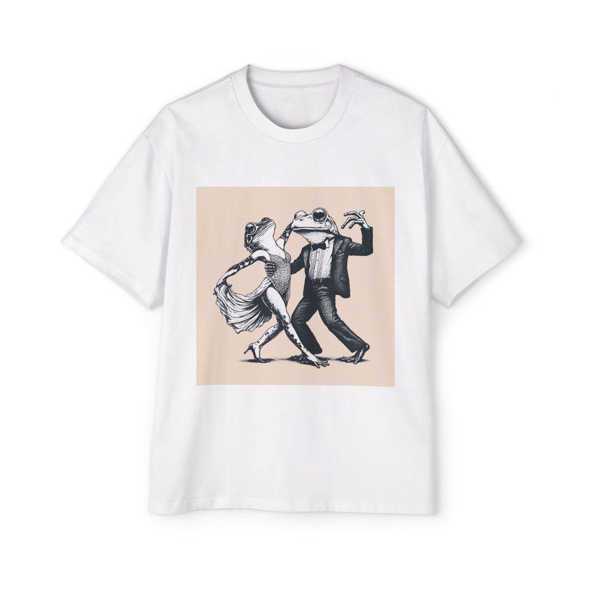 Tango Dancing Frogs Retro Graphic Tee-INNBLAC Fashion Apparel