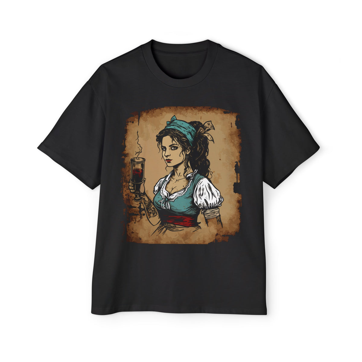 Pirate Waitress Vintage Graphic Tee-INNBLAC Fashion Apparel