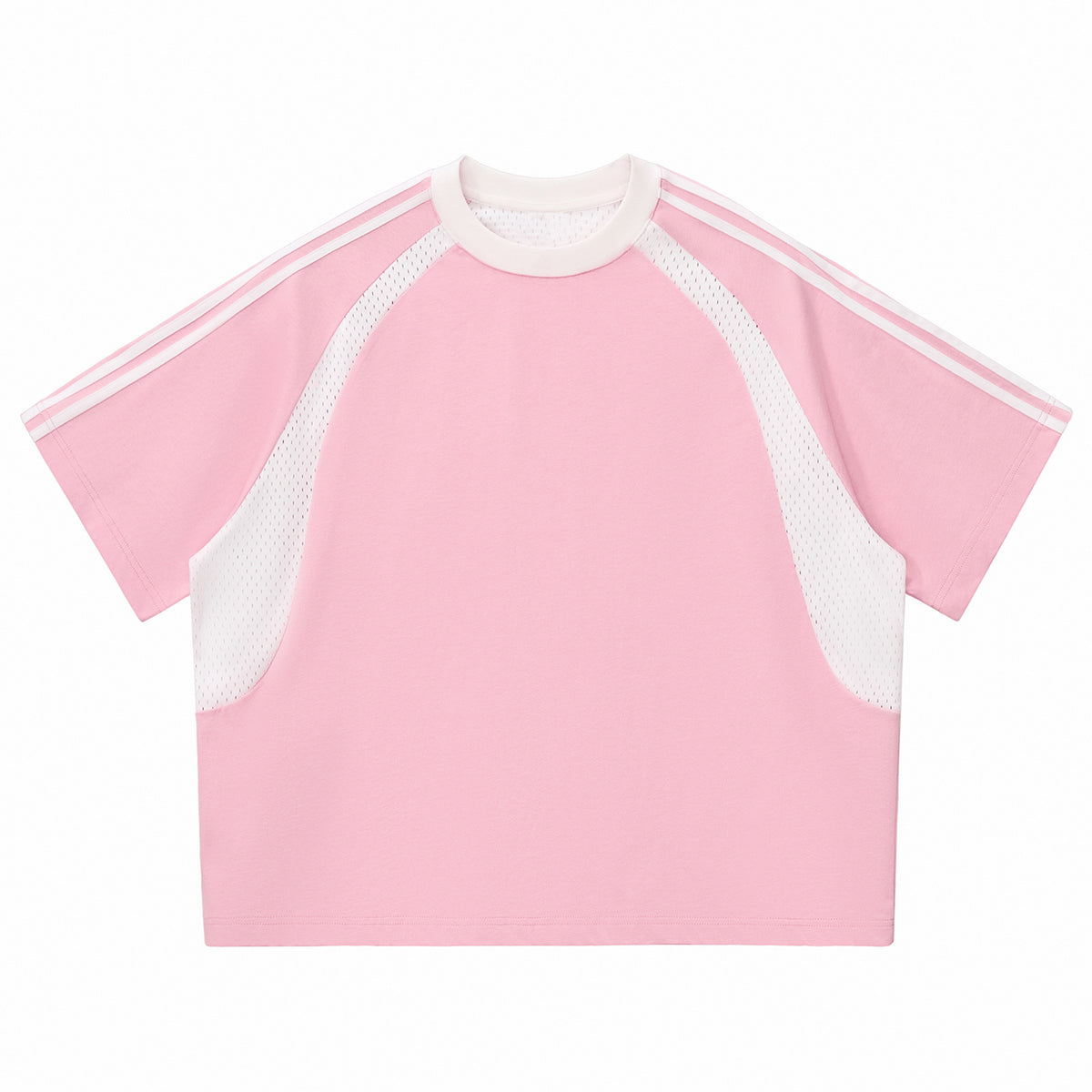 Raglan Sleeve Mesh Panel Sporty Tee