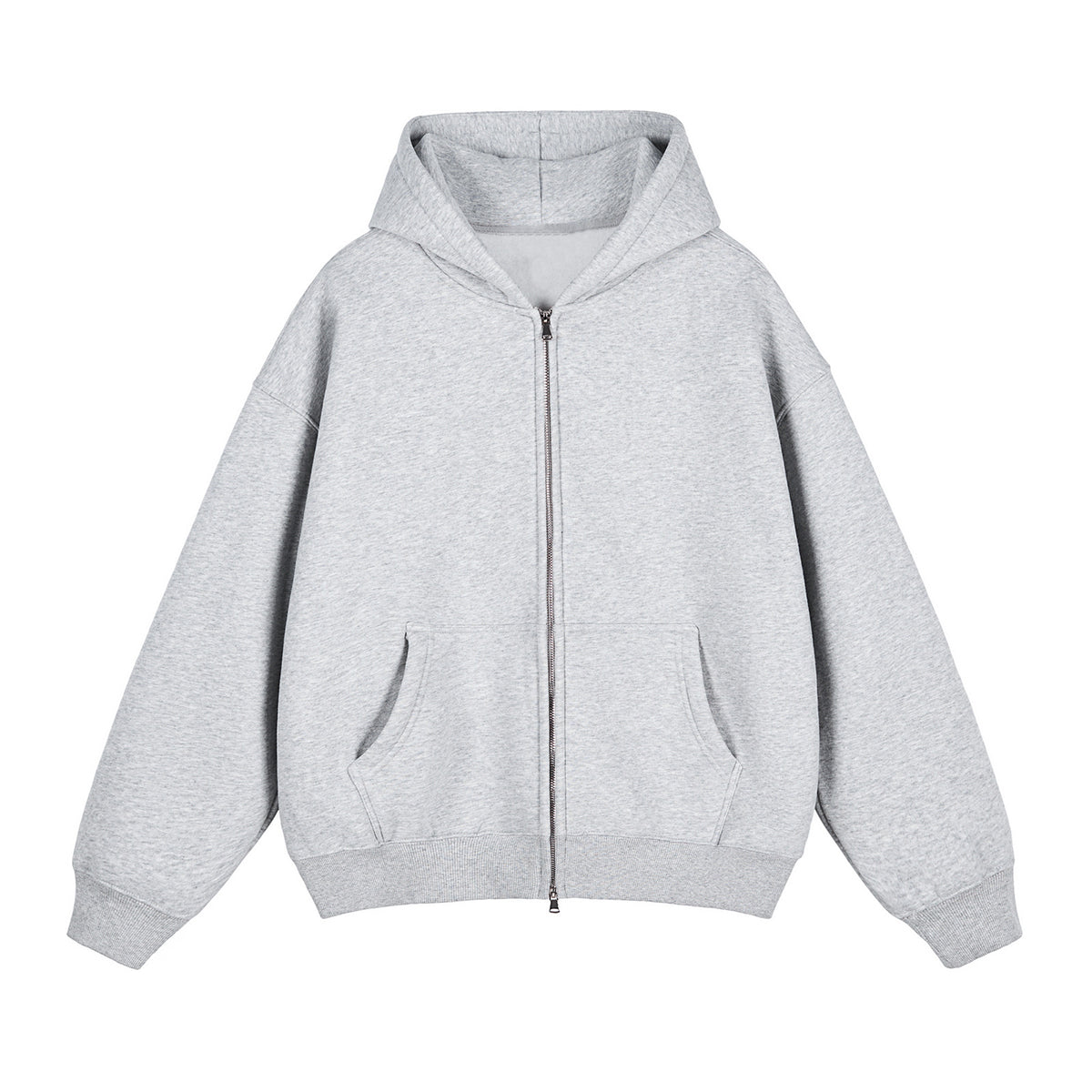 Heavyweight Double-Slider Zipper Fleece Hoodie