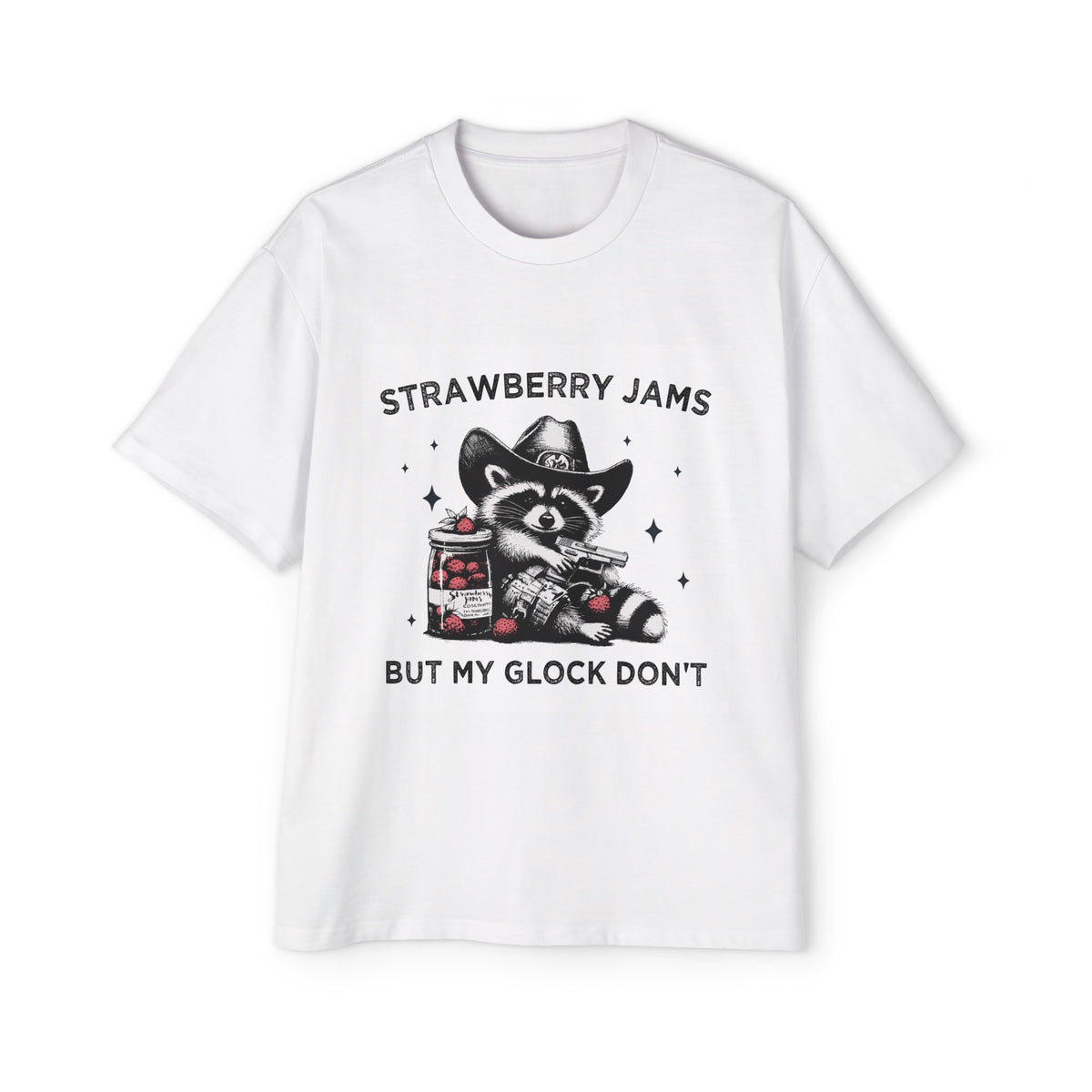 Raccoon Strawberry Jams Graphic Tee-INNBLAC Fashion Apparel