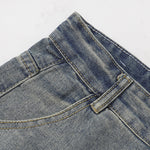 Classic Mid Waist Straight Leg Denim Shorts