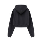 Solid Kangaroo Pocket Crop Hoodie