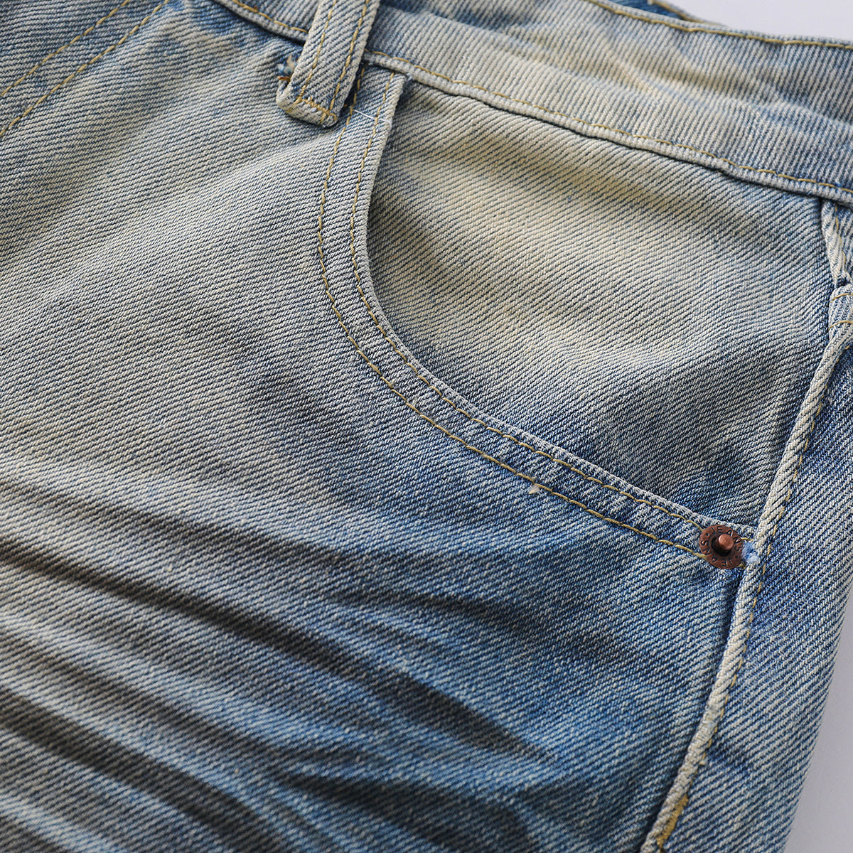 Wrinkle Wash Loose Straight Jeans