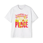 Camping Is My Happy Place Graphic Tee-INNBLAC Fashion Apparel