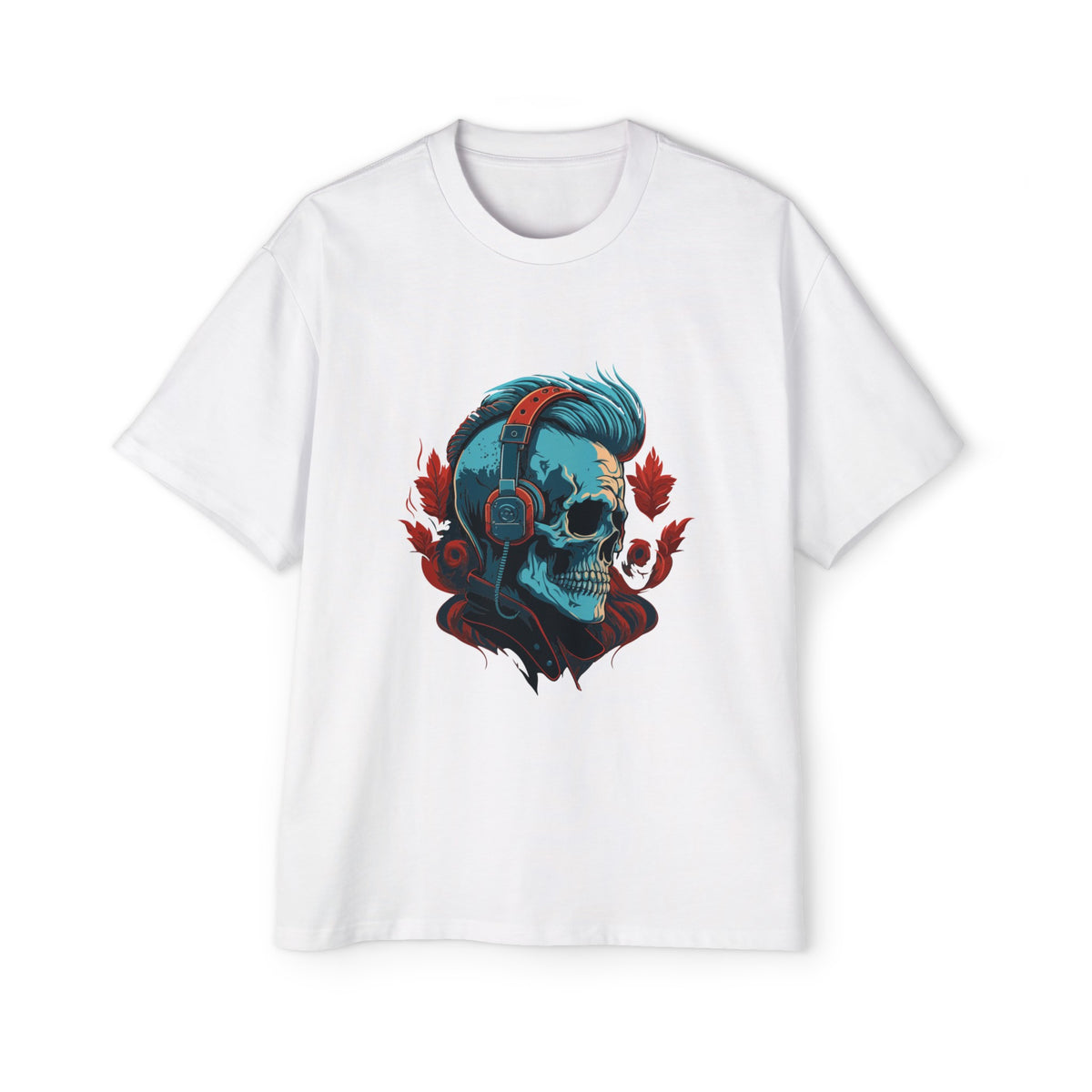 Skull With Headphones Vintage Graphic Tee-INNBLAC Fashion Apparel