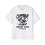 Cowboy Playing Guitar Whiskey Graphic Tee-INNBLAC Fashion Apparel