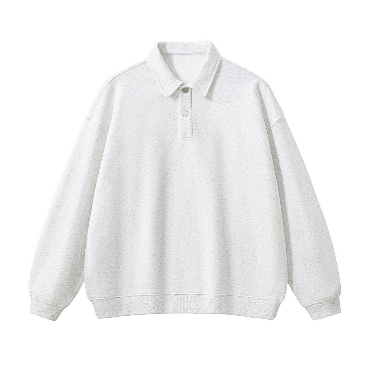 Solid Color Fleece Polo Collar Sweatshirt