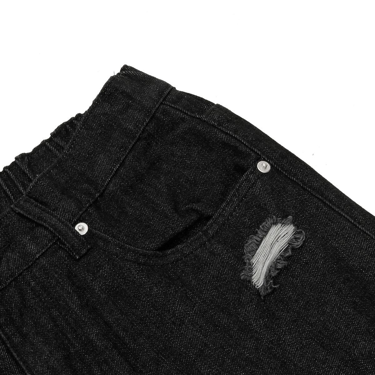 Camo Patchwork Denim Ripped Bermuda Shorts