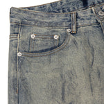 Faded Blue Vintage-Sanded Wide-Leg Jeans