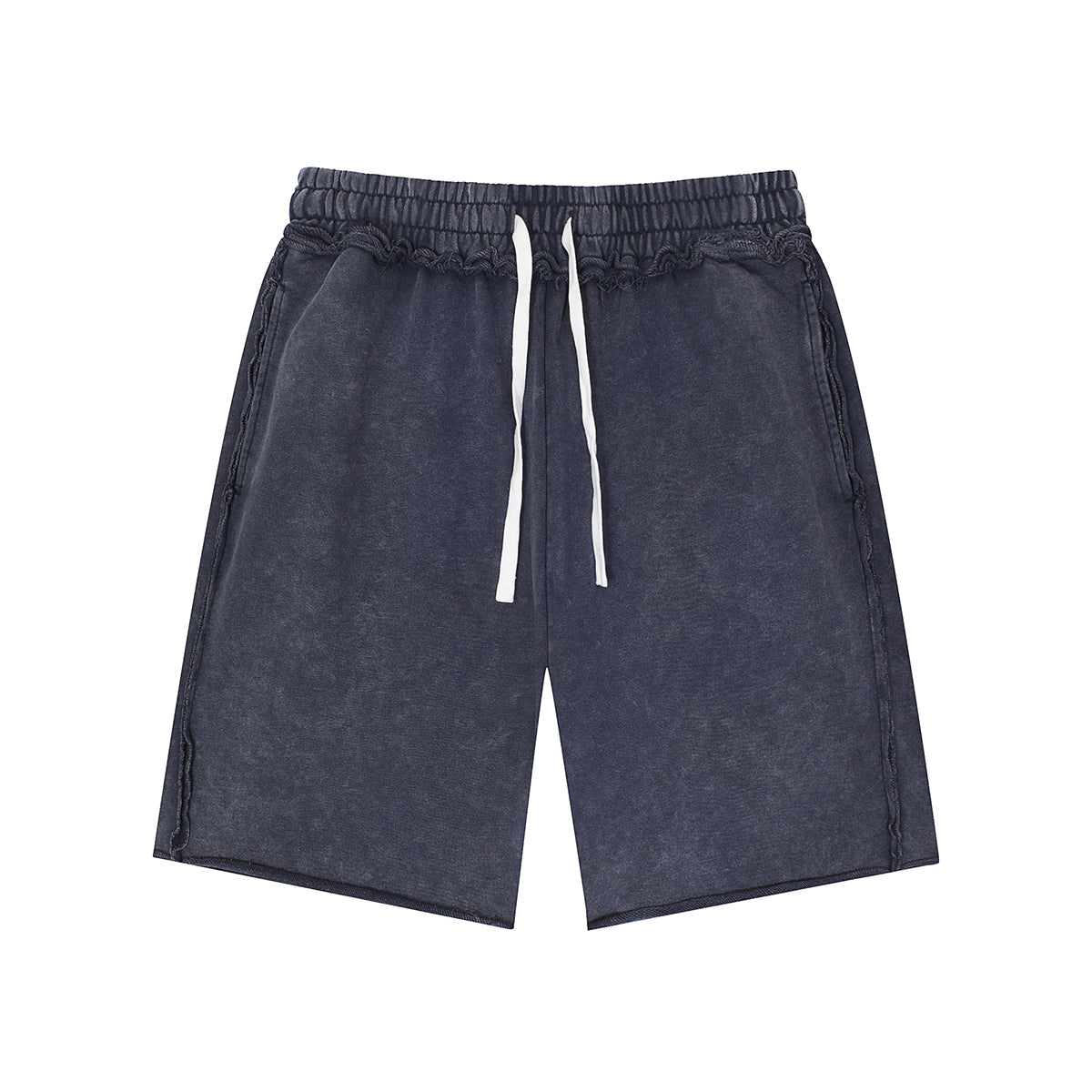 Stone-Washed Raw-Edge Sweat Shorts