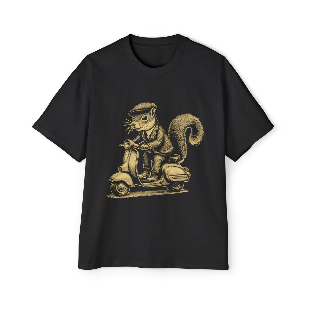 Squirrel On A Vintage Scooter Graphic Tee-INNBLAC Fashion Apparel