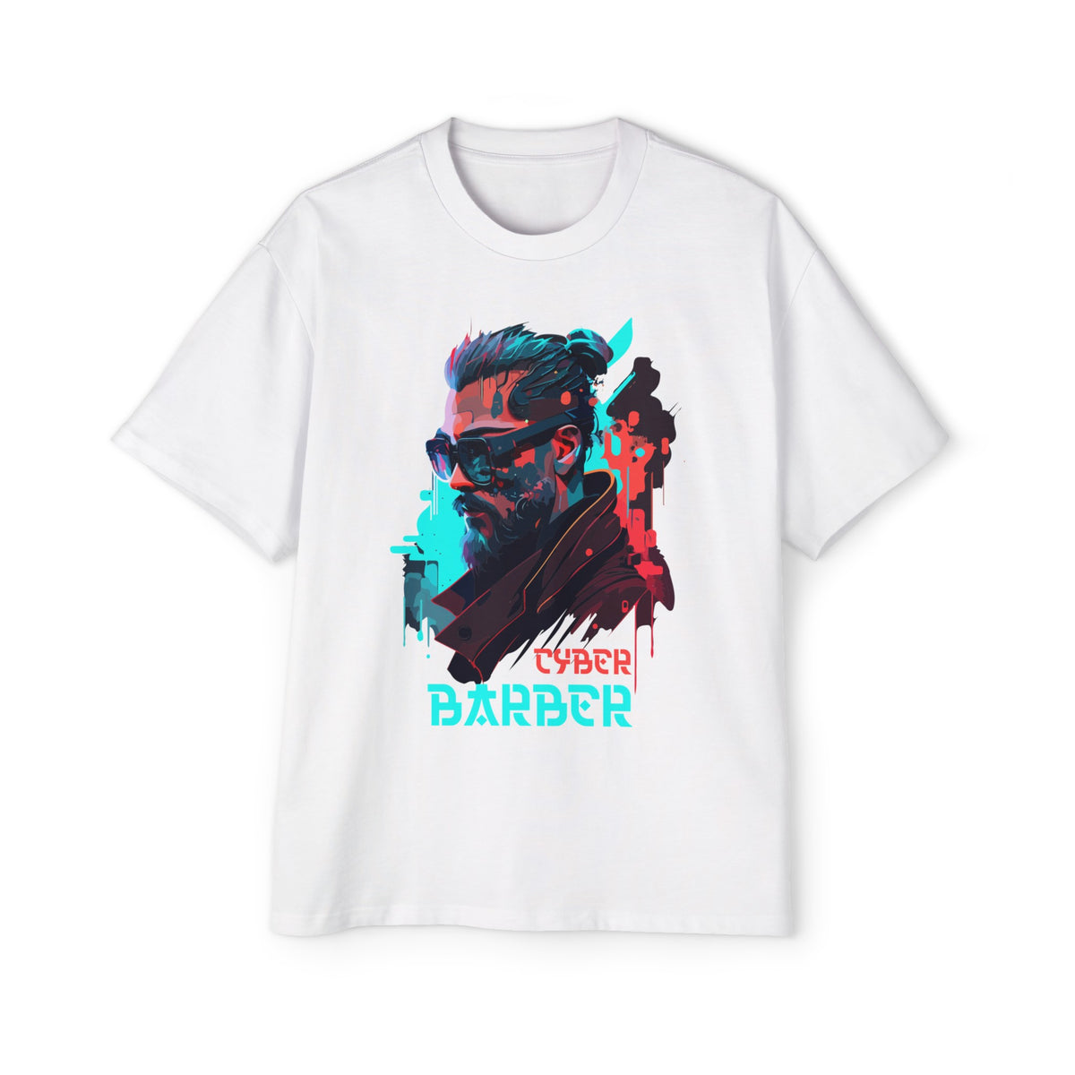Cyber Barber Glitch Graphic Tee-INNBLAC Fashion Apparel