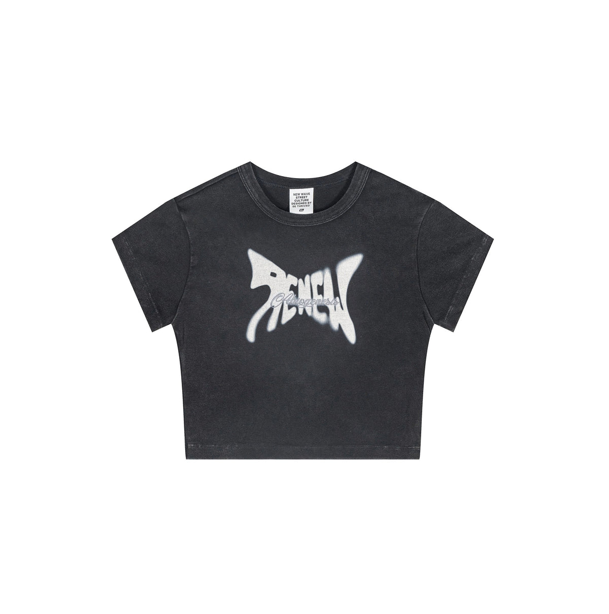 Cap Sleeves Graphic Crop Top-INNBLAC Fashion Apparel