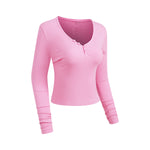 Long-Sleeve Ribbed Henley Top 8.25oz