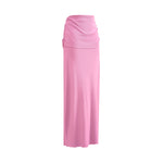 High Waist Ruched Knit Maxi Skirt