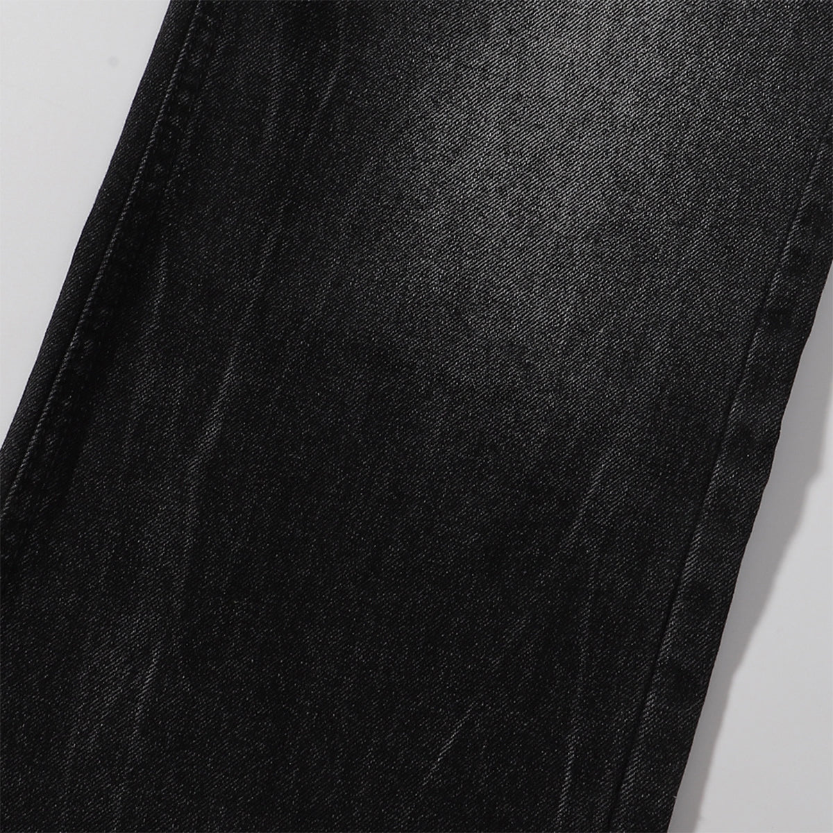 Black Acid Wash Distressed Wide Leg Denim Jeans