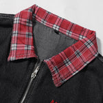 Women's Plaid Patchwork Denim Jacket