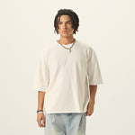 Boxy Cropped Raw Edge T-Shirt