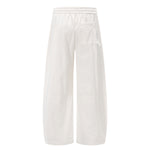 Solid Tint Linen-Blend Barrel Pants
