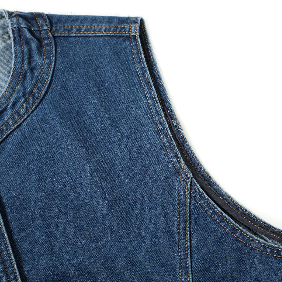 Button-Front Boxy Denim Vest