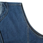 Button-Front Boxy Denim Vest