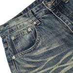 Men's Distressed Gradient Washed Denim Pants Loose Punk Street