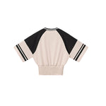 Fitted Color Splice Flare Sleeve Feminine Tee