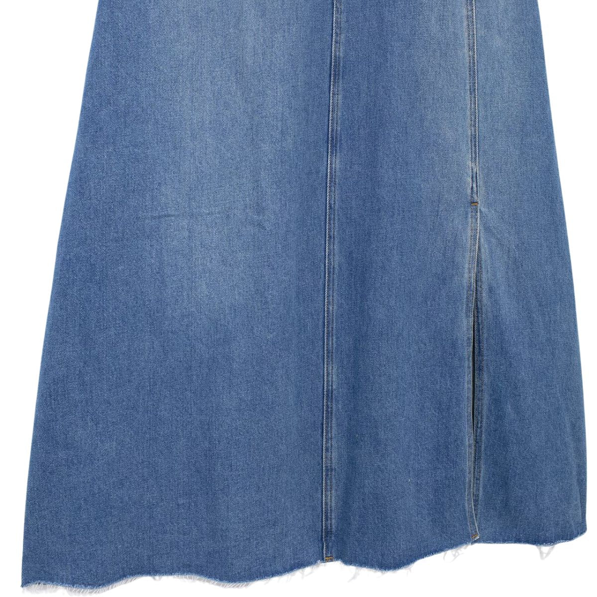 Falda vaquera con bordado de perlas y lavado vintage