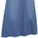 Falda vaquera con bordado de perlas y lavado vintage