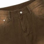 Vintage Brown Straight Leg Jeans-INNBLAC Fashion Apparel