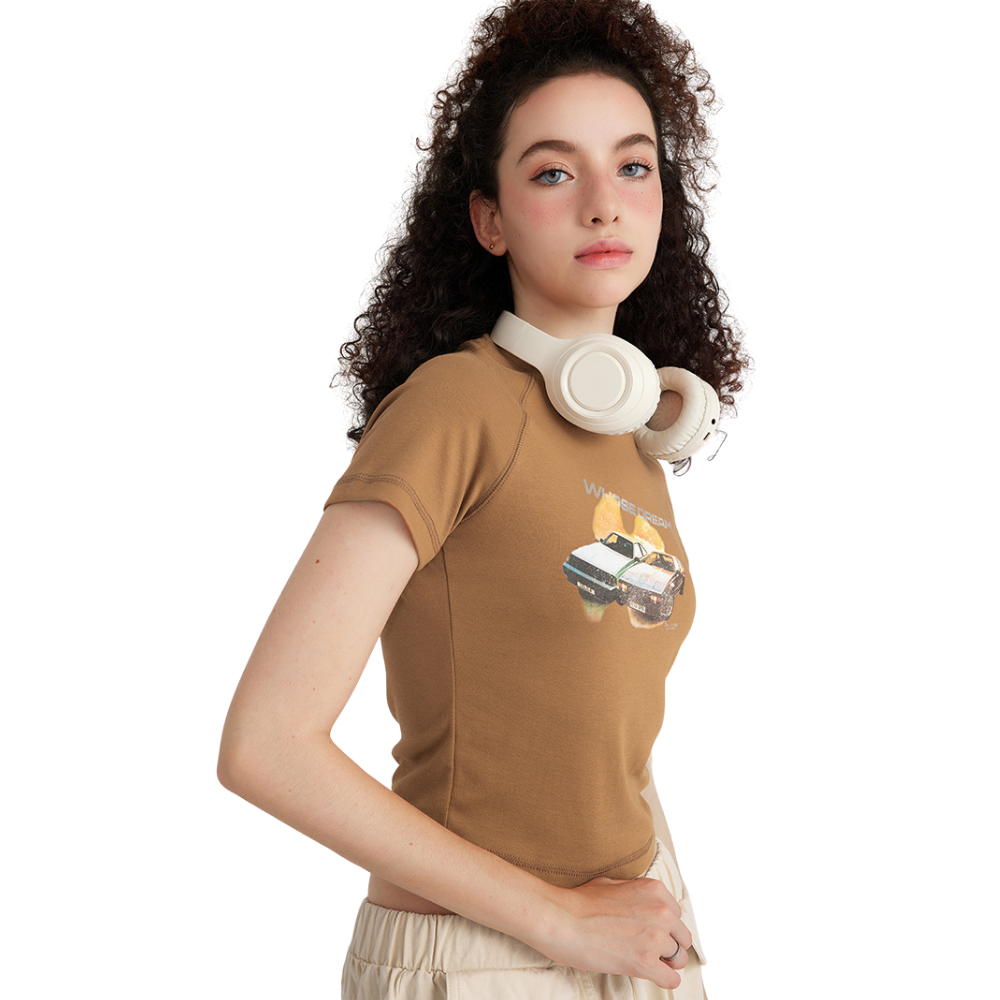 Retro Cars Graphic Crop Top-INNBLAC Fashion Apparel