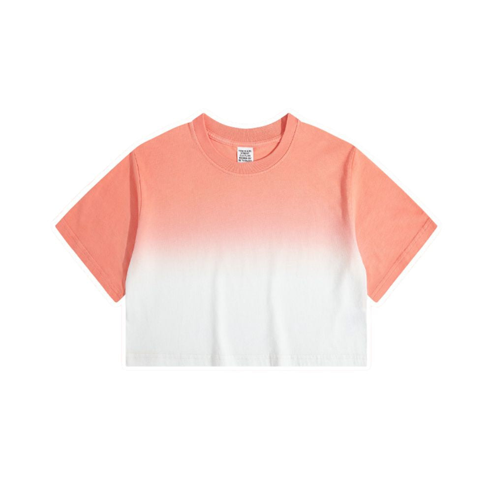 Women's Gradient Crop T Shirt-INNBLAC Fashion Apparel