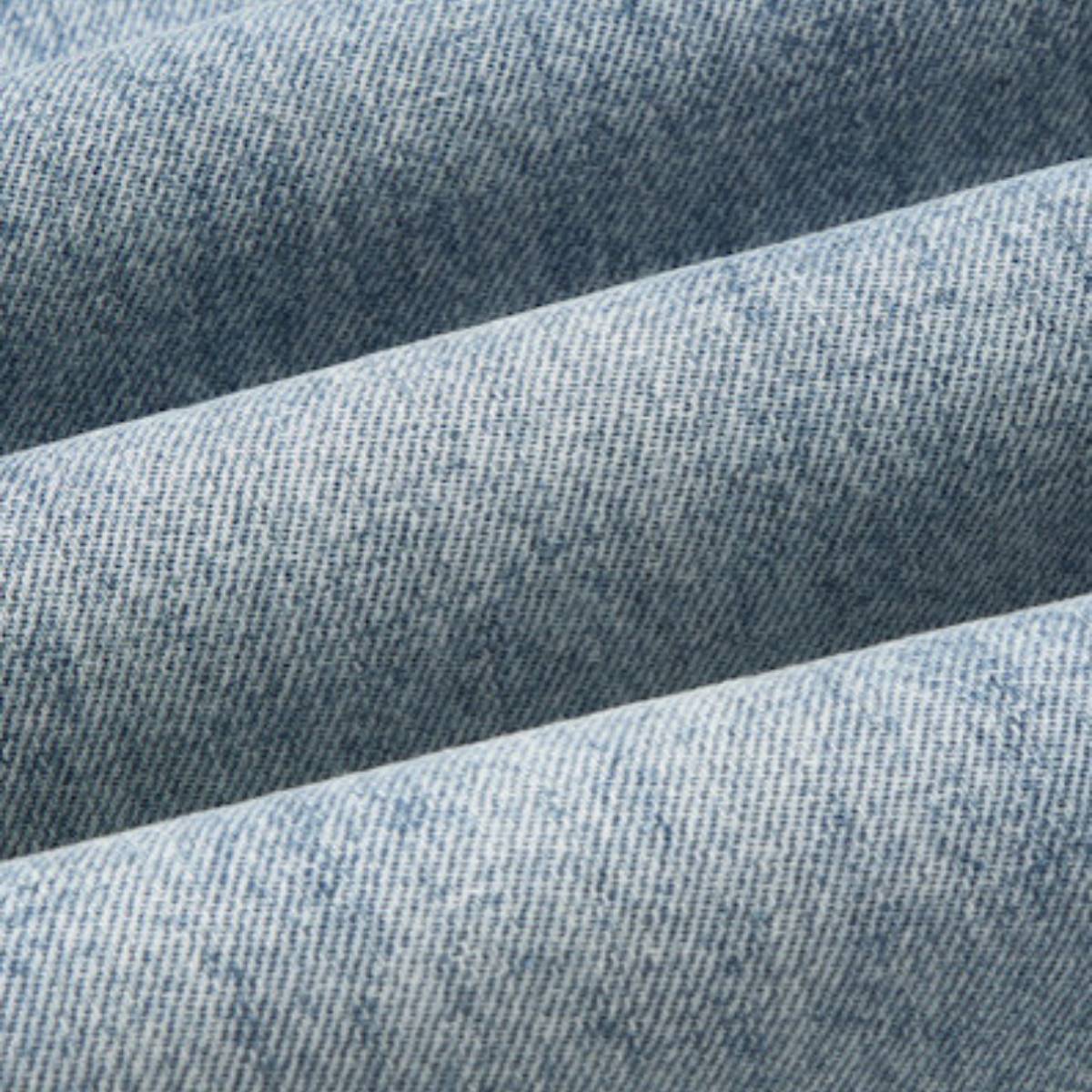 American Vintage Washed High-Waist Curved Wide-Leg Workwear Denim Pants
