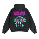 Earth World Graffiti Cartoon Double Slider Zip Hoodie-INNBLAC Fashion Apparel