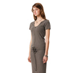 Fitted Rib-Knit V Neck T-Shirt 8.2oz