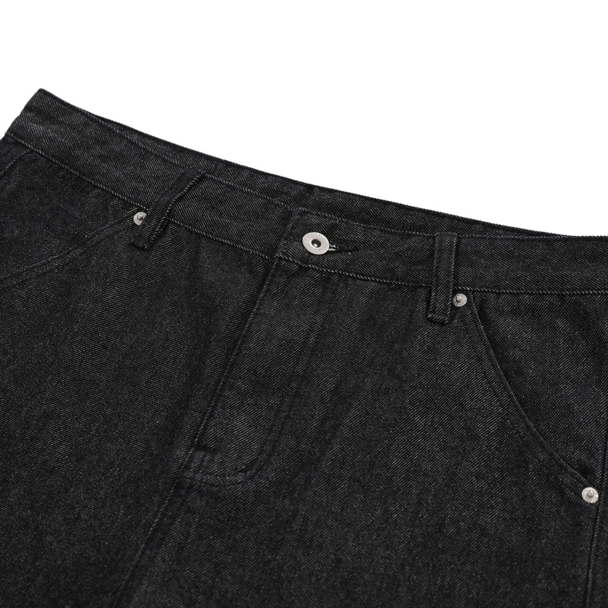Vintage Black Zip Hem Slim Flare Jeans